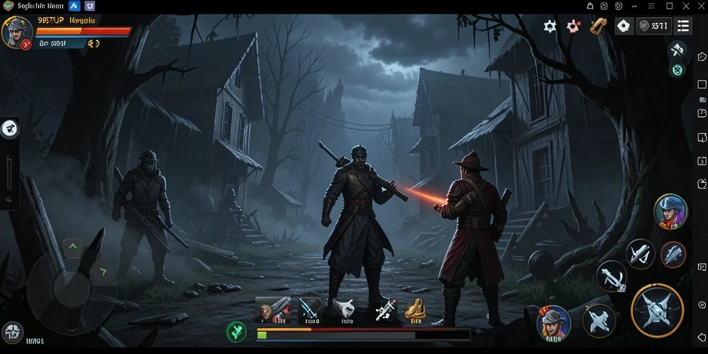 Tangkapan layar menampilkan suasana menyeramkan dalam game 987UP.