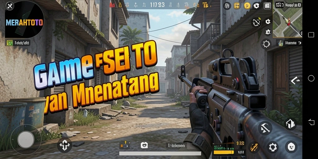 Screenshot MERAHTOTO menampilkan aksi menegangkan dalam pertempuran FPS.