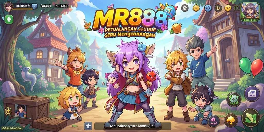 Tampilan gameplay <strong>MR888</strong> dengan karakter anime yang penuh aksi.