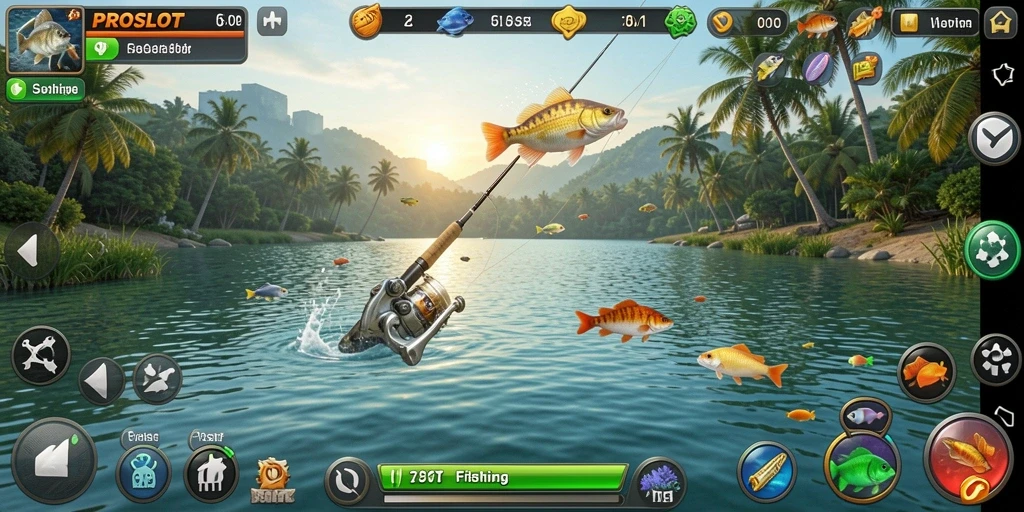 Gameplay menantang dengan tampilan ikan yang realistis.