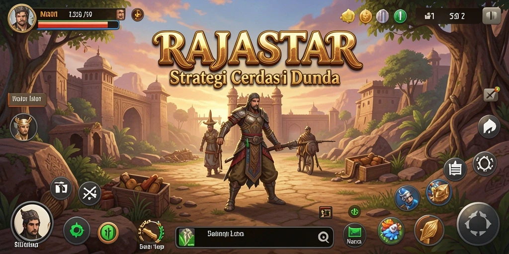 Tampilan gameplay menarik dari RAJASTAR dengan taktik strategis yang mendalam.
