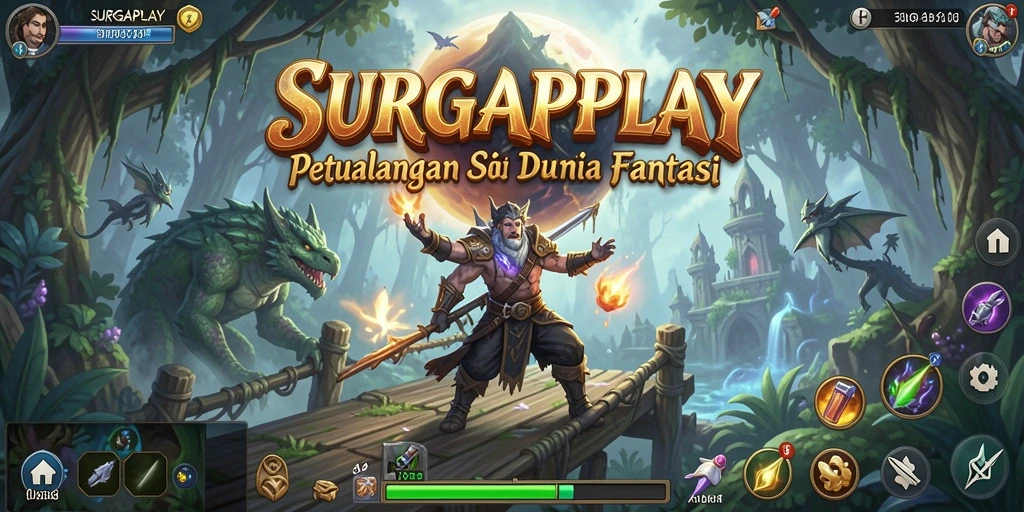 Tampilan gameplay SURGAPLAY yang menegangkan dan fantastis.